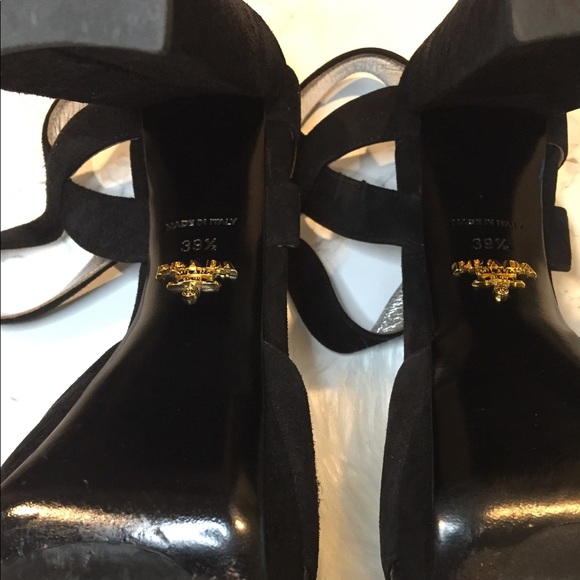 🔥SOLD Prada black  suede platform sandals - Picture 7 of 8